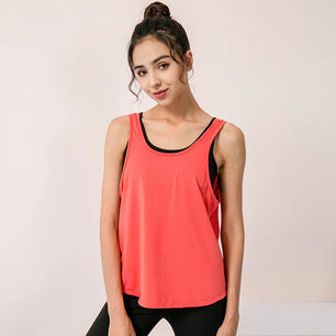 Women's Polyester O-Neck Sleeveless Fitness Yoga Workout Top