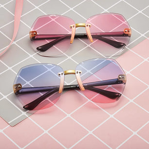 Kid's Polycarbonate Frame Polygon Shape Vintage Polygon Sunglasses