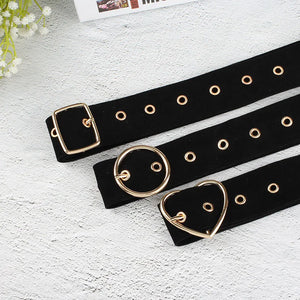 Women's Canvas Adjustable Strap Pin Buckle Closure Solid Belts