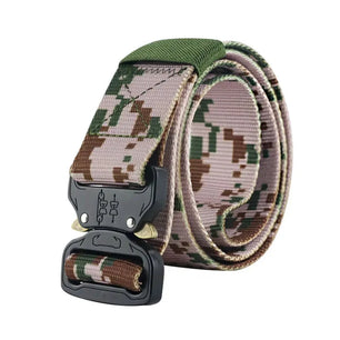 Men's Metal Buckle Closure Plain Pattern Trendy Military Belts