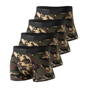 Men's 4 Pcs Cotton Camouflage Pattern Underwear Boxer Shorts