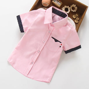 Kid's Boys Polyester Short Sleeves Solid Pattern Casual Dress