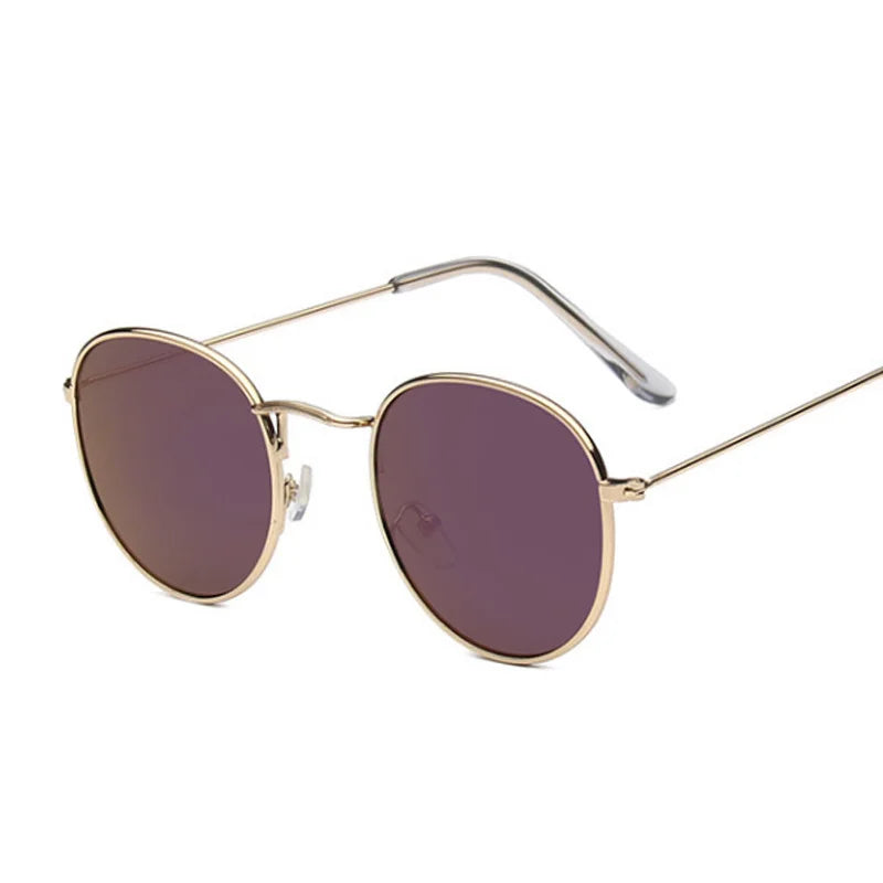 Women's Alloy Frame Acrylic Lens Oval Shape Vintage Sunglasses