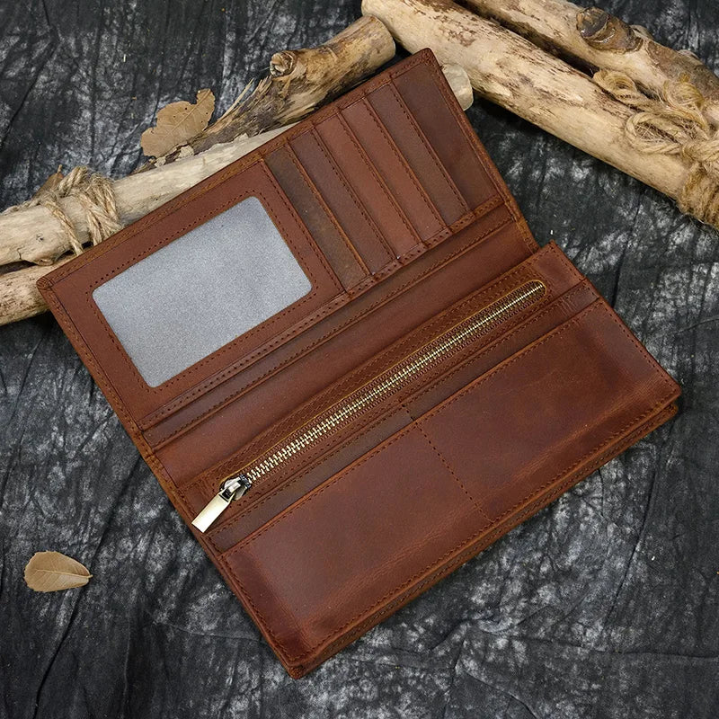 Men's Genuine Leather Solid Pattern Card Holder Casual Wallet