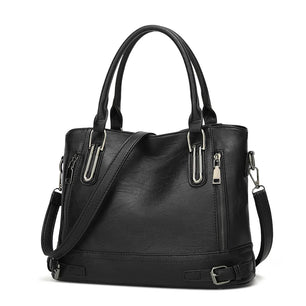 Women's PU Zipper Closure Solid Pattern Messenger Shoulder Bag