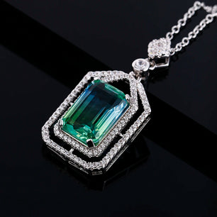 Women's Silver Zircon Geometric Shaped Trendy Engagement Necklace