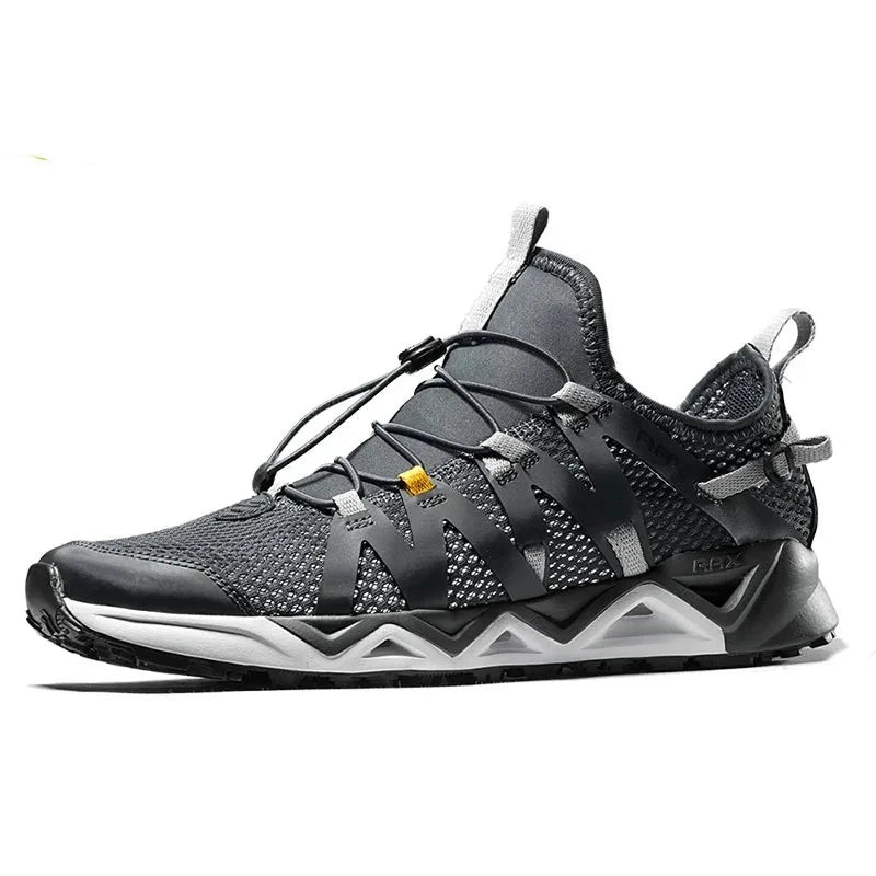 Men's Mesh Round Toe Lace-Up Closure Running Sport Sneakers