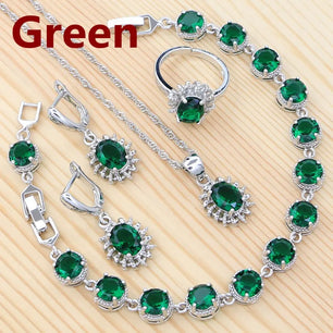 Women's 100% 925 Sterling Silver Zircon Geometric Jewelry Sets