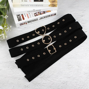 Women's Canvas Adjustable Strap Pin Buckle Closure Solid Belts