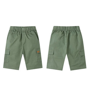 Kid's Boy Cotton Mid Waist Elastic Closure Casual Wear Shorts