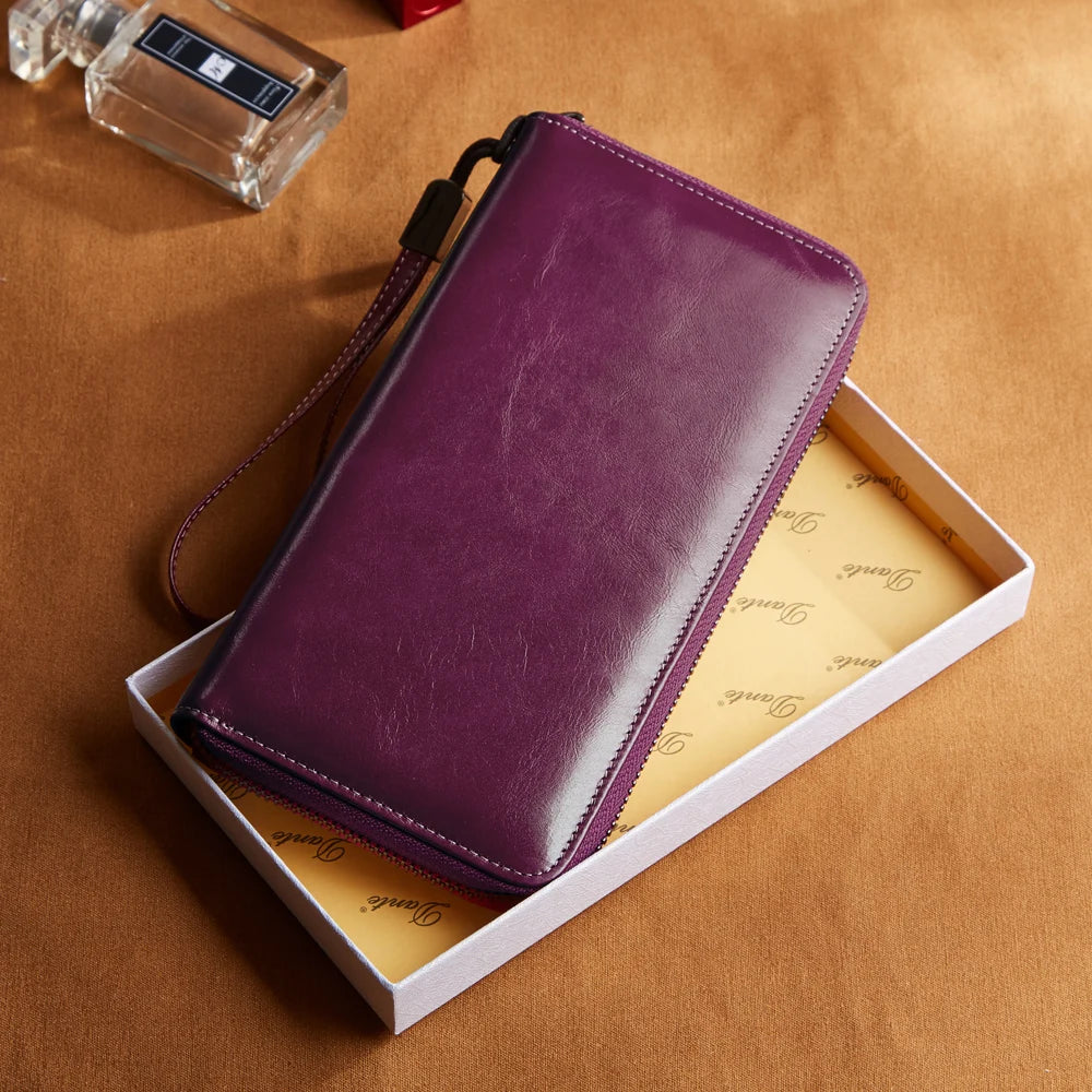 Men's Genuine Leather Card Holder Solid Pattern Trendy Wallets