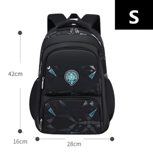 Kid's Boy Nylon Zipper Closure Trendy Waterproof School Backpack