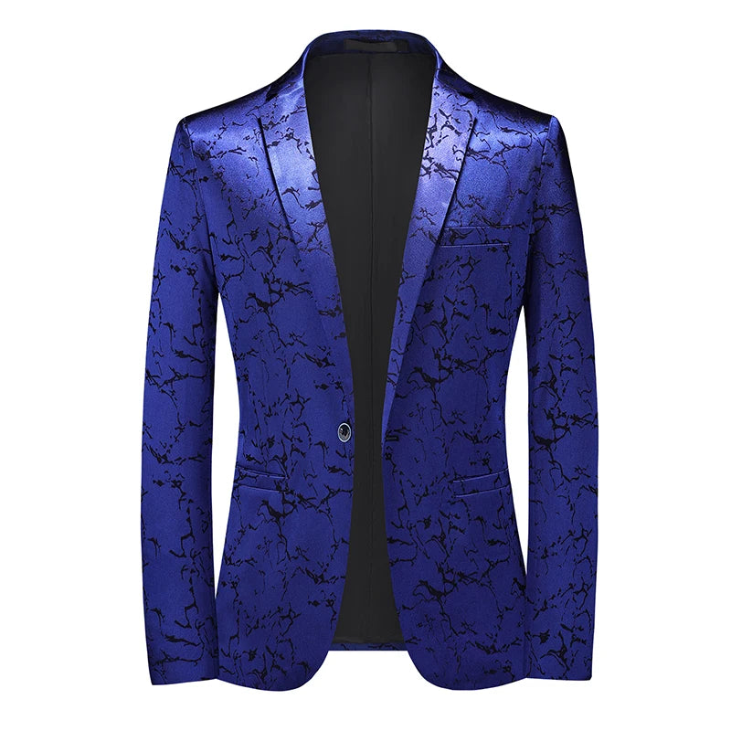 Men's Polyester Full Sleeve Single Breasted Closure Luxury Blazer