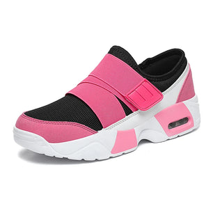 Women's Mesh Round Toe Lace-Up Closure Running Sports Sneakers