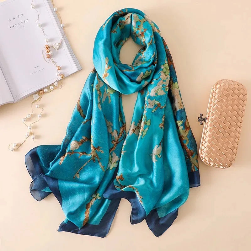 Women's Polyester Neck Wrap Printed Pattern Trendy Beach Scarves