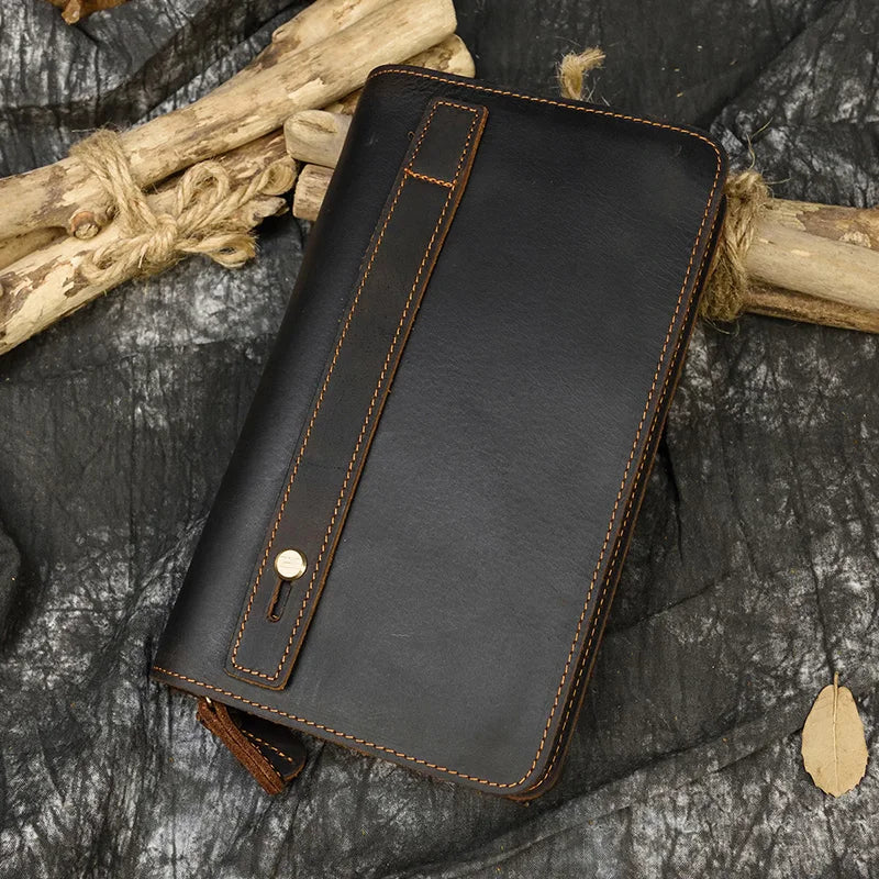 Men's Genuine Leather Solid Pattern Card Holder Casual Wallet