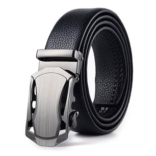 Men's Leather Automatic Buckle Closure Solid Pattern Trendy Belts