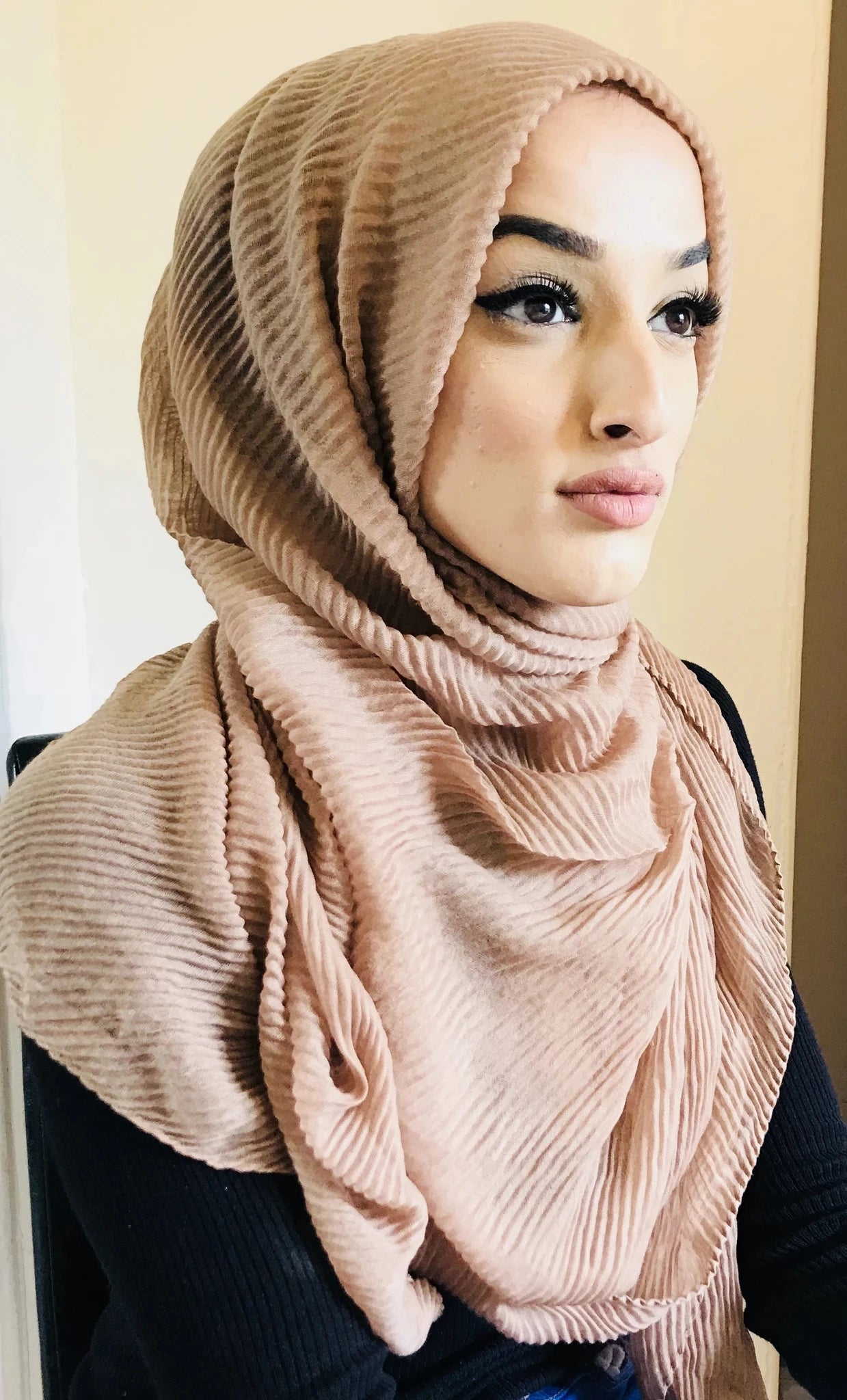 Women's Arabian Cotton Head Wrap Solid Pattern Casual Hijabs