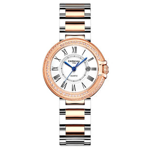 Women's Stainless Steel Round Shaped Waterproof Quartz Watch