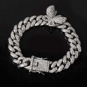 Men's Zinc Alloy Toggle-Clasps Butterfly Rhinestones Bracelet