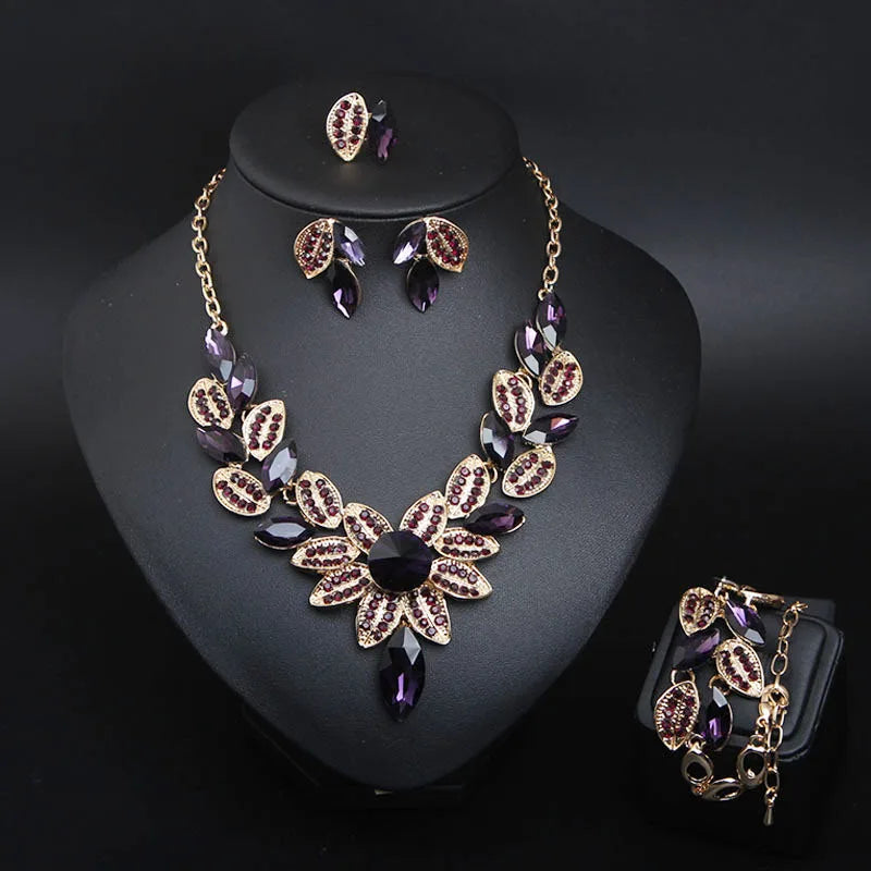 Women's Copper Alloy Crystal Rhinestones Wedding Jewelry Set