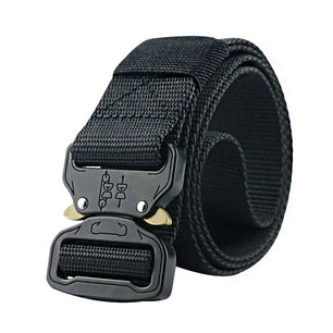 Men's Metal Buckle Closure Plain Pattern Trendy Military Belts