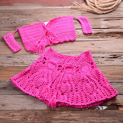 Women's Cotton Sleeveless High Waist Mesh Two Pieces Swimwear