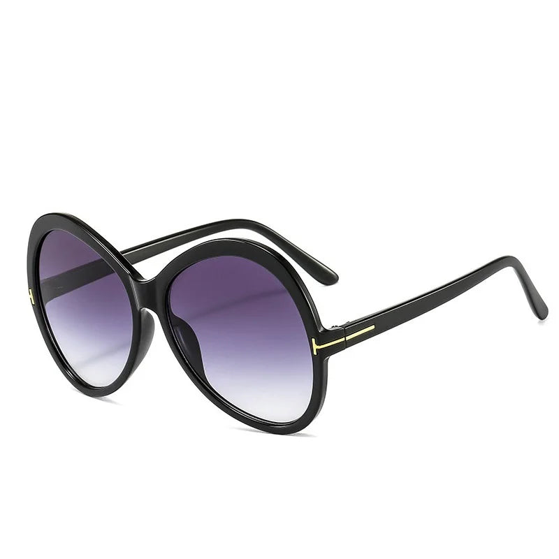 Women's Resin Frame Plastic Lens Oval Shape Vintage Sunglasses