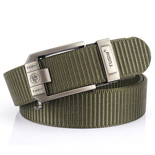 Men's Canvas Buckle Closure Solid Pattern Tactical Military Belts