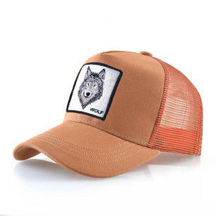 Men's Cotton Adjustable Strap Sun Protection Animal Pattern Cap