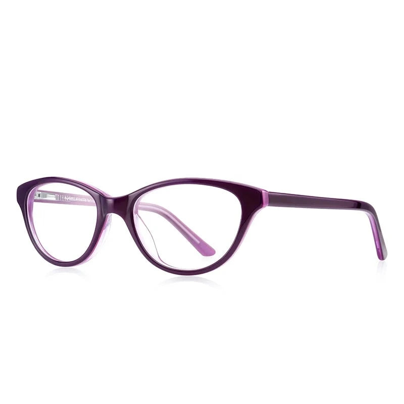 Kid's Cat Eye Acetate Frame Light Blocking Trendy Computer Glasses