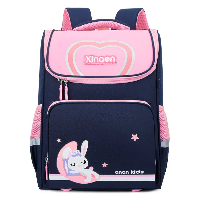 Kid's Nylon Zipper Closure Cartoon Pattern Trendy School Backpack