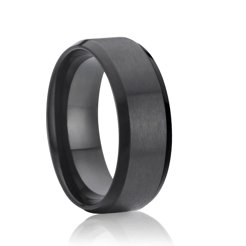 Men's Metal Titanium Steel Round Shaped Wedding Anniversary Ring