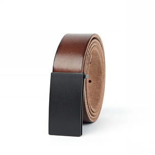 Men's Cowskin Pin Buckle Closure Plain Pattern Trendy Belts