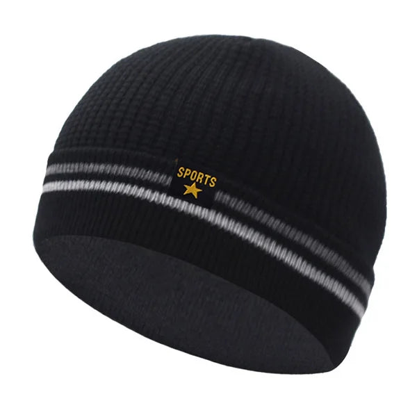 Men's Acrylic Skullies Beanies Striped Pattern Casual Warm Cap