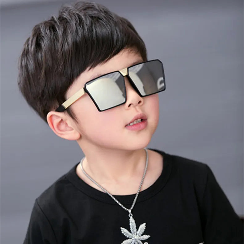 Kid's Plastic Frame Resin Lens UV400 Protection Square Sunglasses