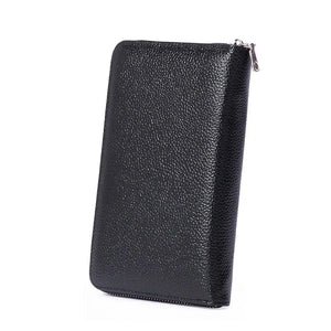 Men's Genuine Leather Solid Pattern Slot Pocket Trendy Wallets