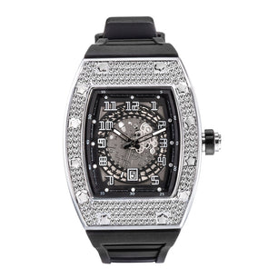 Men's Stainless Steel Case Hook Buckle Clasp Tonneau Classic Watch