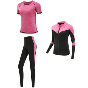 Women's Spandex Short Sleeves Running Fitness Sports Yoga Set