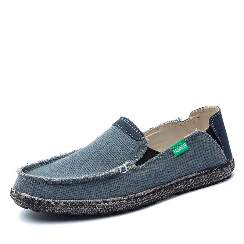 Men's Canvas Breathable Slip On Closure Loafers Casual Flat Shoes