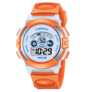 Kid's Alloy Frame Round Shaped Luminous Trendy Waterproof Watch