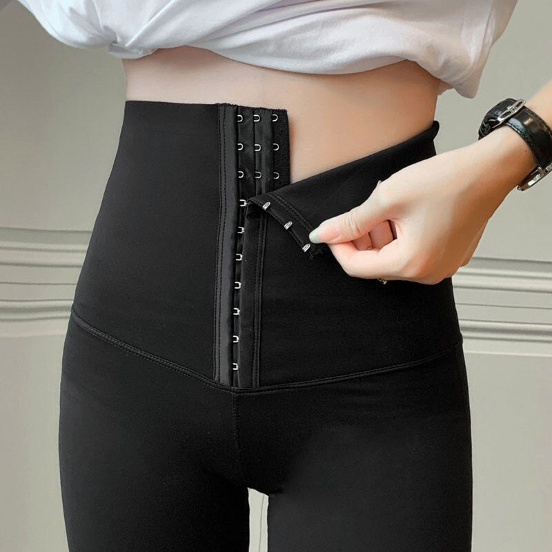 Women's Spandex High Waist Solid Pattern Fitness Sports Leggings