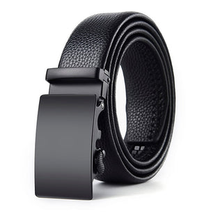 Men's Leather Automatic Buckle Closure Solid Pattern Trendy Belts