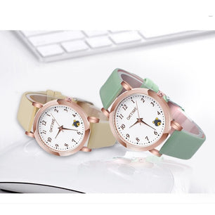 Kid's Alloy Case Buckle Clasp Waterproof Quartz Wristwatch