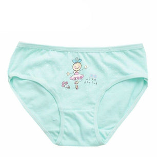 Kid's Girls 4Pcs Cotton Breathable Doll Pattern Casual Panties