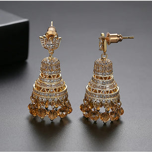 Women's Copper Alloy Cubic Zirconia Trendy Geometric Drop Earrings