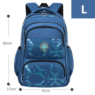 Kid's Boy Nylon Zipper Closure Trendy Waterproof School Backpack