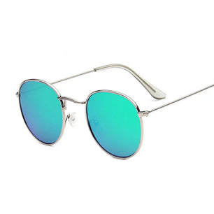 Women's Alloy Frame Acrylic Lens Oval Shaped Classic Sunglasses