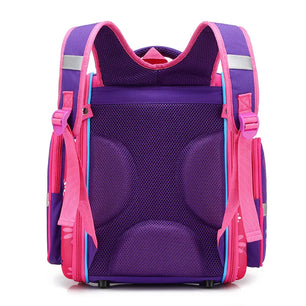 Kid's Nylon Zipper Closure Waterproof Trendy School Backpack