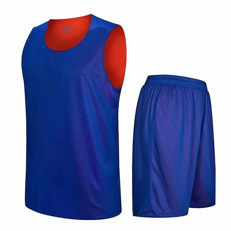 Men's Polyester O-Neck Sleeveless Solid Breathable Sports Set